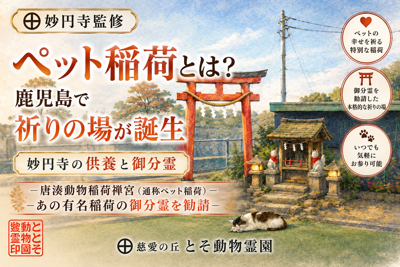 ㊉ ペット稲荷とは？鹿児島で祈りの場が誕生｜妙円寺の供養と御分霊
